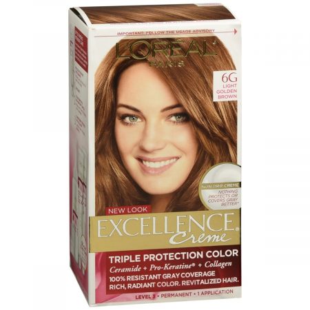 L'Oreal Excellence Triple Protection Color Non-Drip Creme 6G- Light Golden Brown - 1 EA