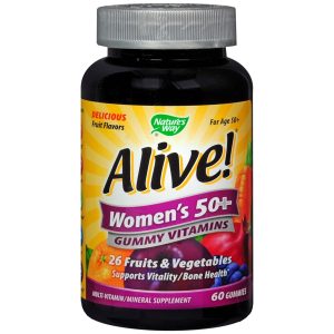 Nature's Way Alive Women's 50+ Gummy Vitamins Multi-Vitamin/Mineral Supplement Fruit Flavors - 60 EA