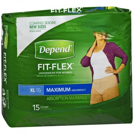 Depend Fit-Flex Underwear for Women Maximum Absorbency Size XL - 15 EA