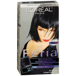 L'Oreal Feria Multi-Faceted Shimmering Colour Permanent Haircolour Kit Starry Night (Bright Black - Cooler) - 1 EA
