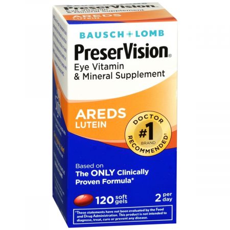 Bausch + Lomb PreserVision AREDS Lutein Soft Gels - 120 CP