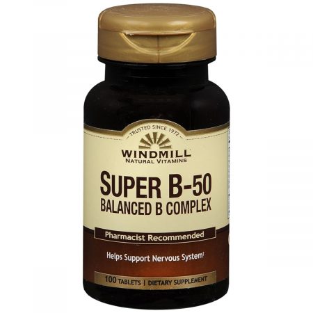 Windmill Super B-50 Balanced B Complex Tablets - 100 TB