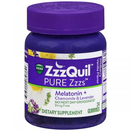 ZzzQuil Pure Zzzs Melatonin + Chamomile & Lavender Gummies Wildberry Vanilla Flavor - 24 EA