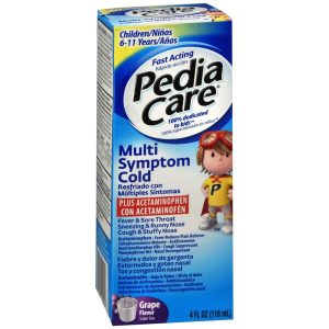 PediaCare Multi-Symptom Cold plus Acetaminophen Liquid Grape Flavor - 4 OZ