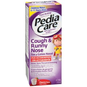 PediaCare Cough & Runny Nose plus Acetaminophen Liquid Cherry Flavor - 4 OZ