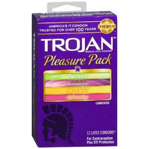 Trojan Lubricated Latex Condoms Pleasure Pack - 12 EA