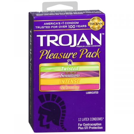 Trojan Lubricated Latex Condoms Pleasure Pack - 12 EA