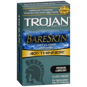 TROJAN BareSkin Lubricated Premium Latex Condoms - 10 EA