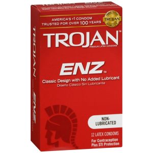 TROJAN ENZ Non-Lubricated Premium Latex Condoms - 12 EA