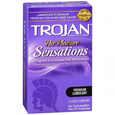 TROJAN Her Pleasure Sensations Premium Latex Condoms - 12 EA