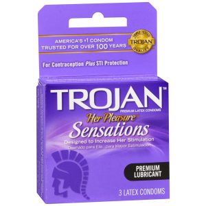 TROJAN Her Pleasure Sensations Premium Latex Condoms - 3 EA