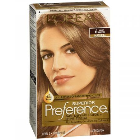 L'Oreal Superior Preference Fade-Defying Color + Shine System Light Brown 6 (Natural) - 1 EA