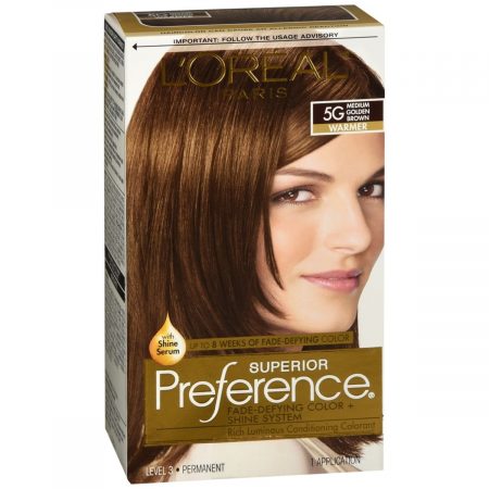 L'Oreal Superior Preference Fade-Defying Color + Shine System Medium Golden Brown 5G (Warmer) - 1 EA