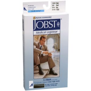 JOBST Medical LegWear For Men Knee High Socks 15-20 mmHg Black Small - 1 PR