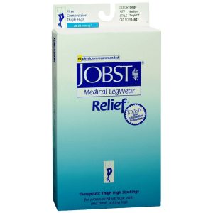 JOBST Medical LegWear Thigh High 20-30 mmHg Firm Compression Medium Beige Close-Toe - 1 PR