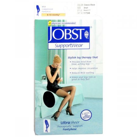 Jobst SupportWear Classic Black Mild Compression Ultra Sheer Therapeutic Support Pantyhose Women's Size Small - 1 EA