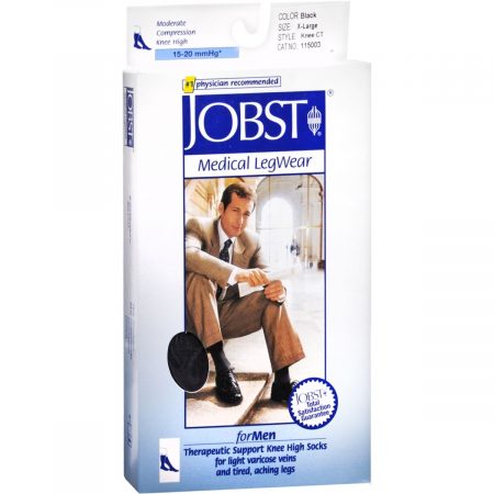 JOBST SupportWear Knee High Socks 15-20 mmHg Men's Black X-Large - 1 PR