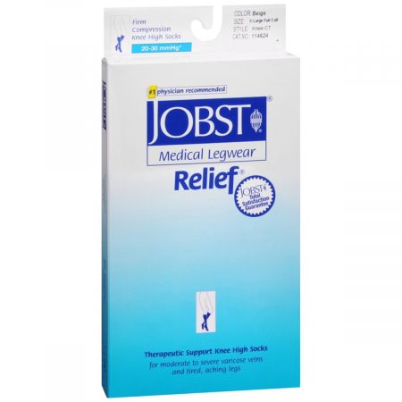 JOBST Medical LegWear Knee High 20-30 mmHg Firm Compression X-Large Full Calf Beige Close-Toe - 1 PR