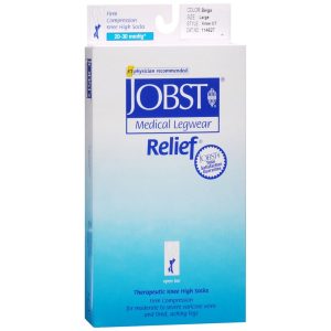 JOBST Medical LegWear Knee High 20-30 mmHg Firm Compression Large Beige Open-Toe - 1 PR