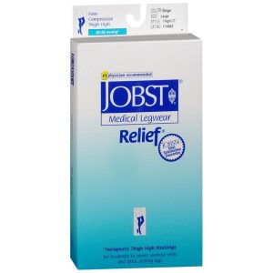 JOBST Medical LegWear Thigh High 20-30 mmHg Firm Compression Large Beige Close-Toe - 1 PR