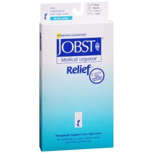 JOBST Medical LegWear Relief Knee High Socks 20-30 mmHg Medium Beige Close-Toe - 1 PR