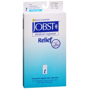 JOBST Medical LegWear Relief Knee High Socks 20-30 mmHg Large Beige - 1 PR