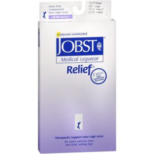 JOBST Medical LegWear Knee High 30-40 mmHg Extra Firm Compression Large Beige Close-Toe - 1 PR