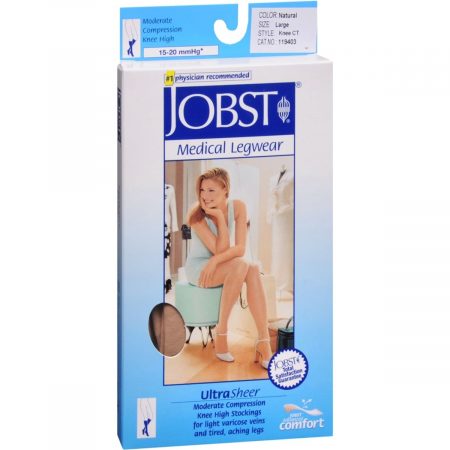 JOBST Medical LegWear Knee High 15-20 mmHg Ultra Sheer Large Silky Beige - 1 PR