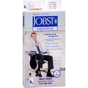 JOBST SupportWear Socks Men's Dress Knee High 8-15mmHg Brown X-Large - 1 PR