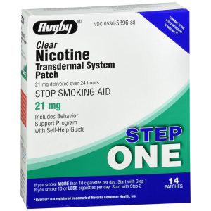 Rugby Nicotine Transdermal System Patches Step One 21 mg Clear - 14 EA