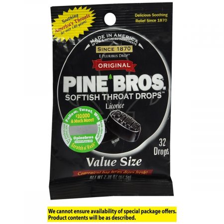 Pine Bros. Original Softish Throat Drops Licorice - 32 EA