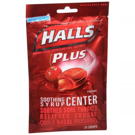 Halls Plus Drops Cherry - 25 EA