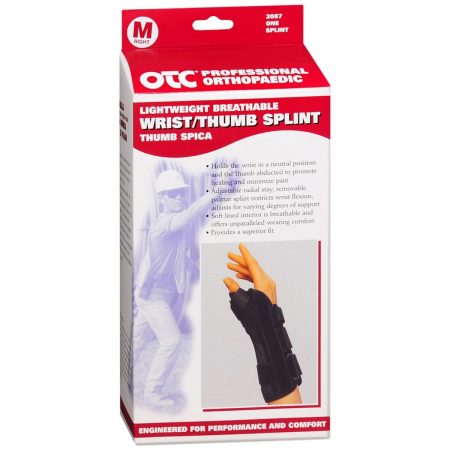 OTC Professional Orthopaedic Lightweight Breathable Wrist/Thumb Splint Black Right Size M 2087/R-M - 1 EA