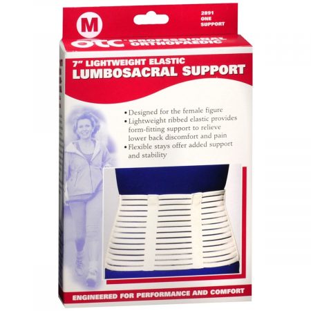 OTC Professional Orthopaedic 7 Inch Lightweight Elastic Lumbosacral Support White Size M 2891-M - 1 EA