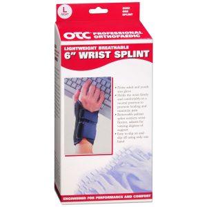 OTC Professional Orthopaedic Lightweight Breathable 6 Inch Wrist Splint Black Right Size L 2082/R-L - 1 EA