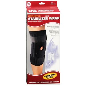 OTC Professional Orthopaedic Orthotex Knee Stabilizer Wrap with Spiral Stays Black Size XL 2542-XL - 1 EA