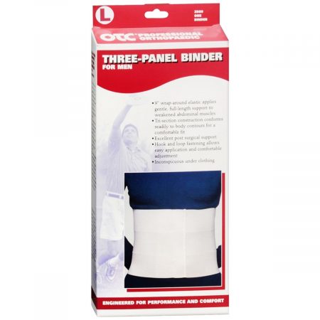 OTC Professional Orthopaedic Three-Panel Elastic Abdominal Binder for Men White Size L 2509-L - 1 EA