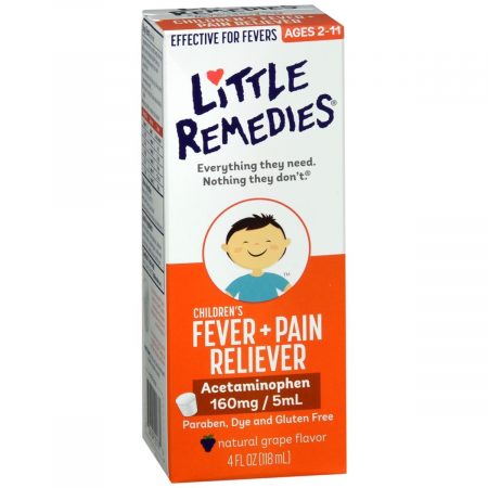 Little Remedies Children's Fever+Pain Reliever Liquid Natural Grape Flavor - 4 OZ