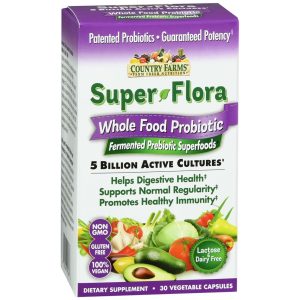 Country Farms Super Flora Whole Food Probiotic Vegetable Capsules - 30 CP