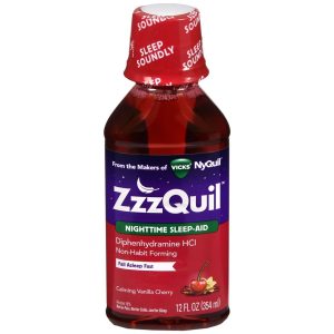ZzzQuil Nighttime Sleep-Aid Liquid Calming Vanilla Cherry - 12 OZ