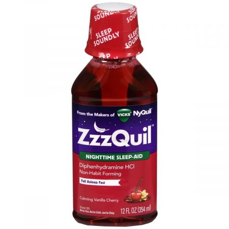 ZzzQuil Nighttime Sleep-Aid Liquid Calming Vanilla Cherry - 12 OZ