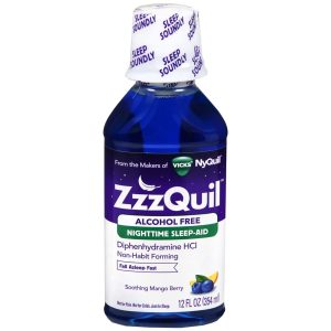 ZzzQuil Nighttime Sleep-Aid Liquid Alcohol Free Soothing Mango Berry - 12 OZ