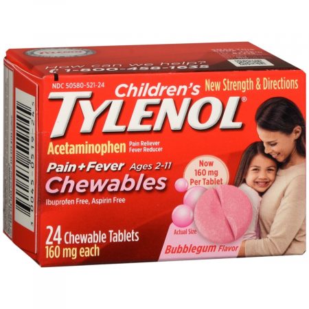 TYLENOL Children's Pain + Fever Chewables Tablets Bubblegum Flavor - 24 TB