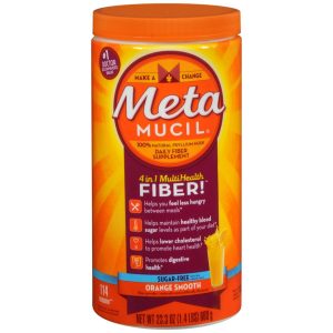 Metamucil 4 in 1 MultiHealth Fiber Powder Orange Smooth Sugar Free - 23.3 OZ