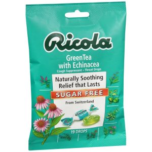 Ricola Cough Suppressant Throat Drops Sugar Free Green Tea with Echinacea - 19 EA