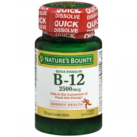 Nature's Bounty B-12 2500 mcg Quick Dissolve Tablets Natural Cherry Flavor - 75 TB