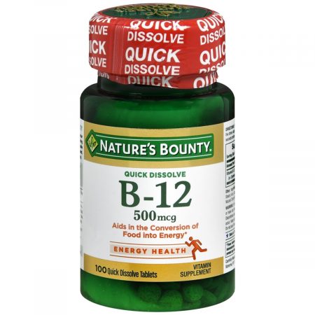 Nature's Bounty Vitamin B-12 500 mcg Quick Dissolve Tablets Natural Cherry Flavor - 100 TB