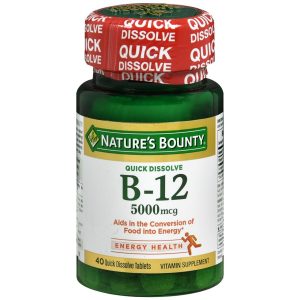 Nature's Bounty B-12 5000 mcg Quick Dissolve Tablets Natural Cherry Flavor - 40 TB