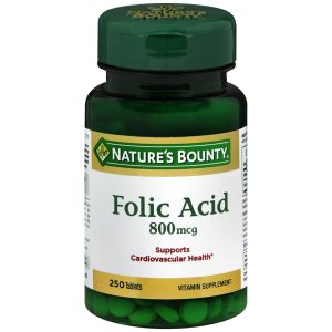 Nature's Bounty Folic Acid 800 mcg Tablets - 250 TB