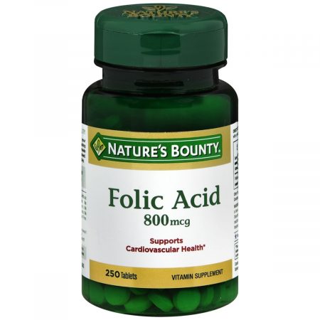 Nature's Bounty Folic Acid 800 mcg Tablets - 250 TB